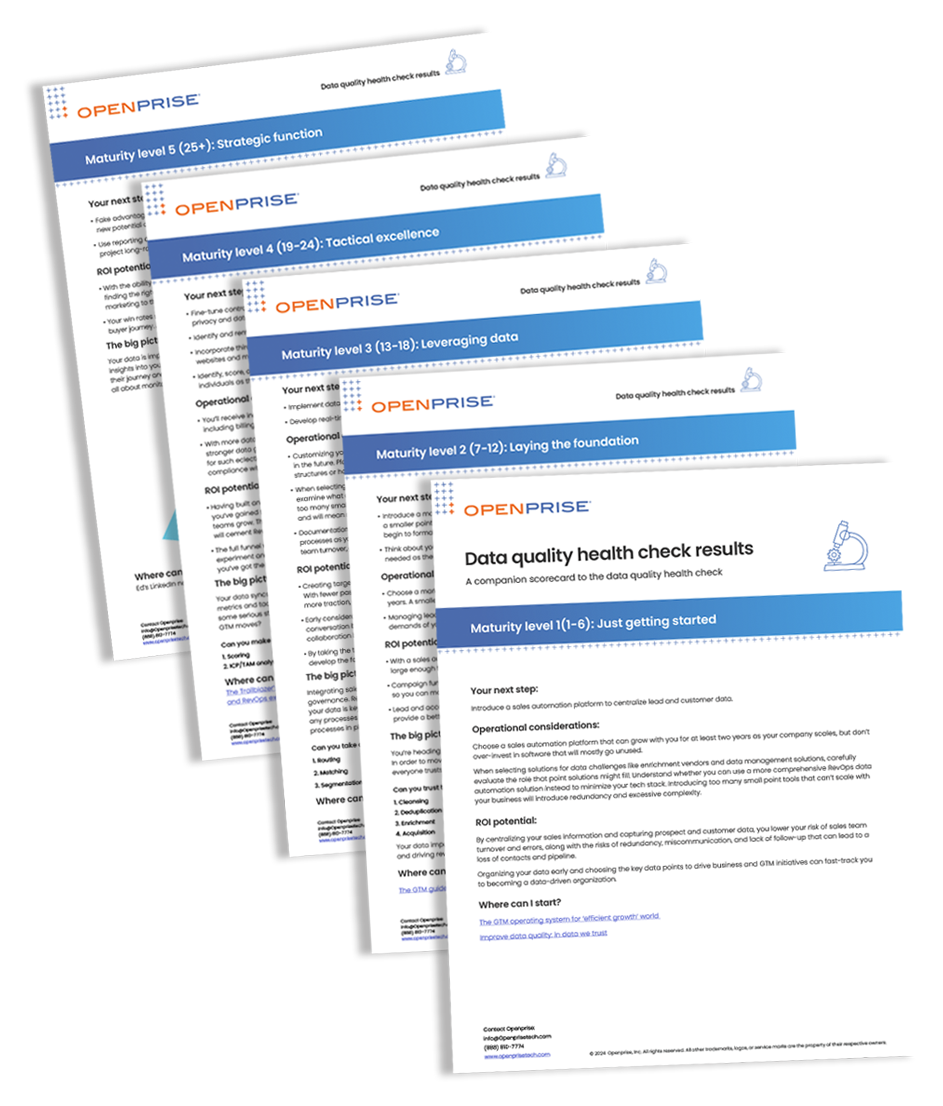 Data quality health check PDFs