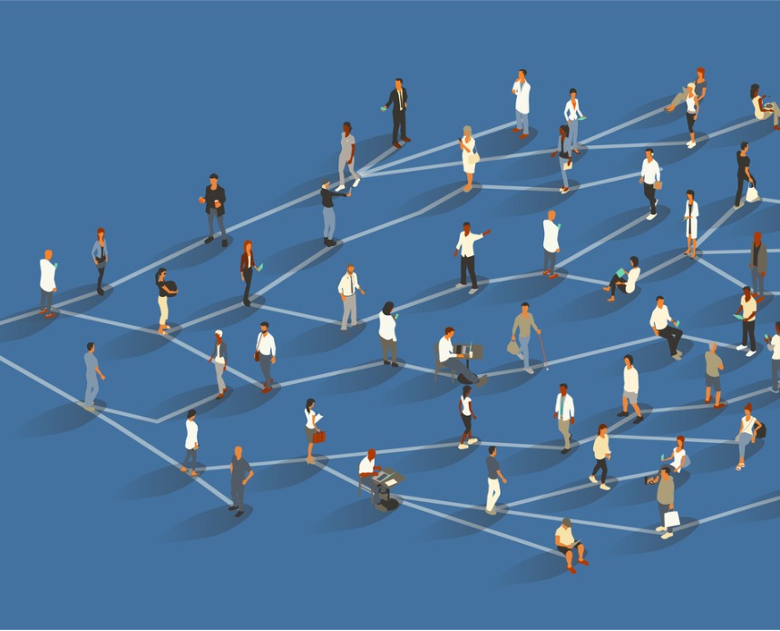 Image depicting people seamlessly connected when lead-to-account matching issues are resolved.